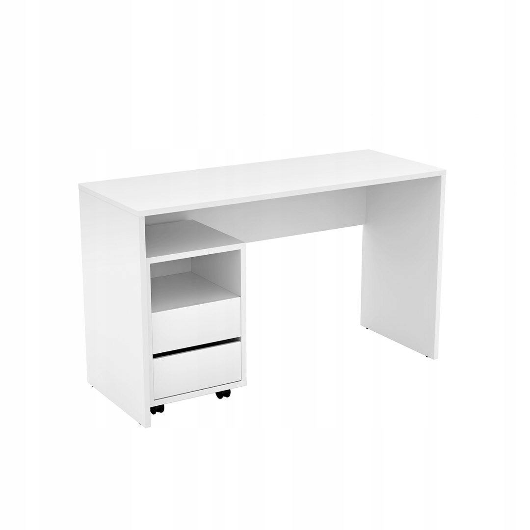 Biurko z kontenerkiem AGAPI 07 białe - idealne do domowego biura