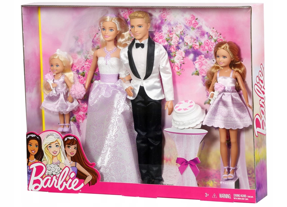 

Barbie Ken Młoda para ślub wesele 4 lalki DJR88