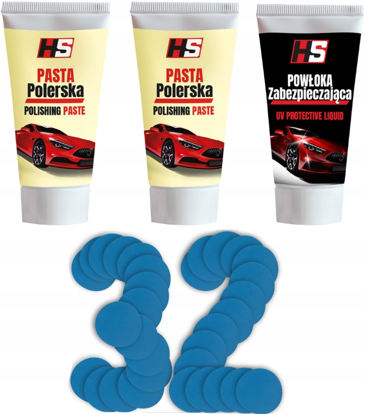 ZESTAW PASTA PAPIER DO POLEROWANIA REGENERACJI ODNOWY LAMP REFLEKTORÓW HS EAN (GTIN) 5904172350664