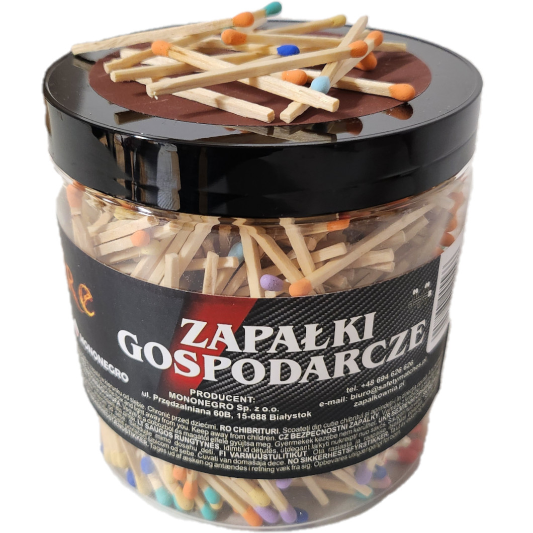 Zapałki Zwykłe Tradycyjne Gospodarcze MONONEGRO w Słoiku 700szt.