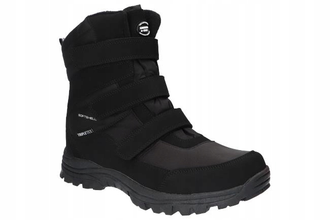 American SN49 Zateplené Trapery Sněhové Boty Zimní Pánské Na Suchý Zip Bk 47