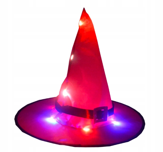 Czapka wiedźmy Kapelusz świecący LED Halloween Dekoracja Różne Kolory Kod producenta 5906565362452