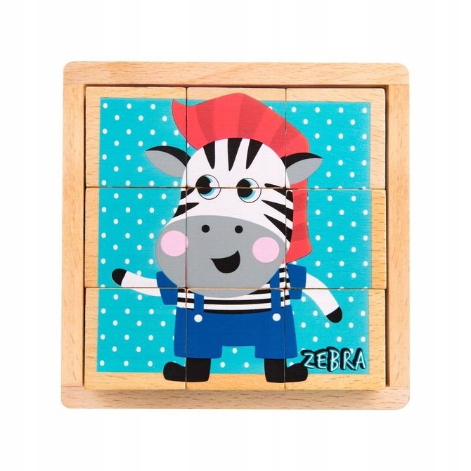 ATESTOWANE KLOCKI DREWNIANE 9 ELEMENTÓW 6 WZORÓW Marka Akuku