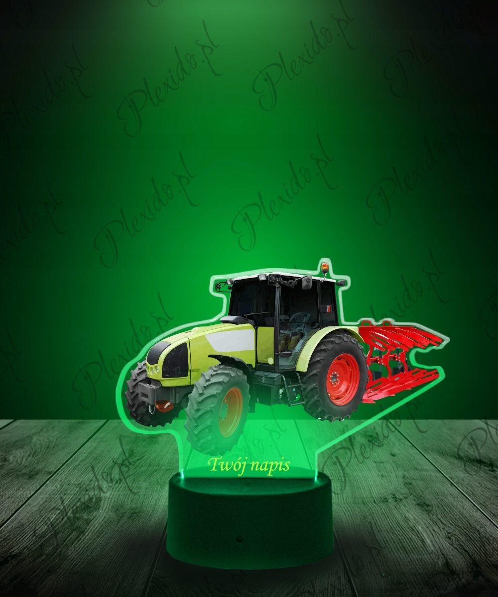 Lampka Nocna z Nadrukiem LED Traktor Pług Prezent Marka Plexido