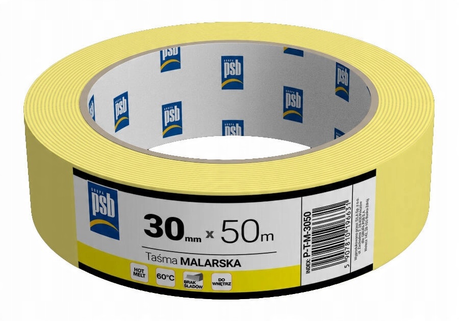 

Taśma malarska żółta Psb 30mm x 50m