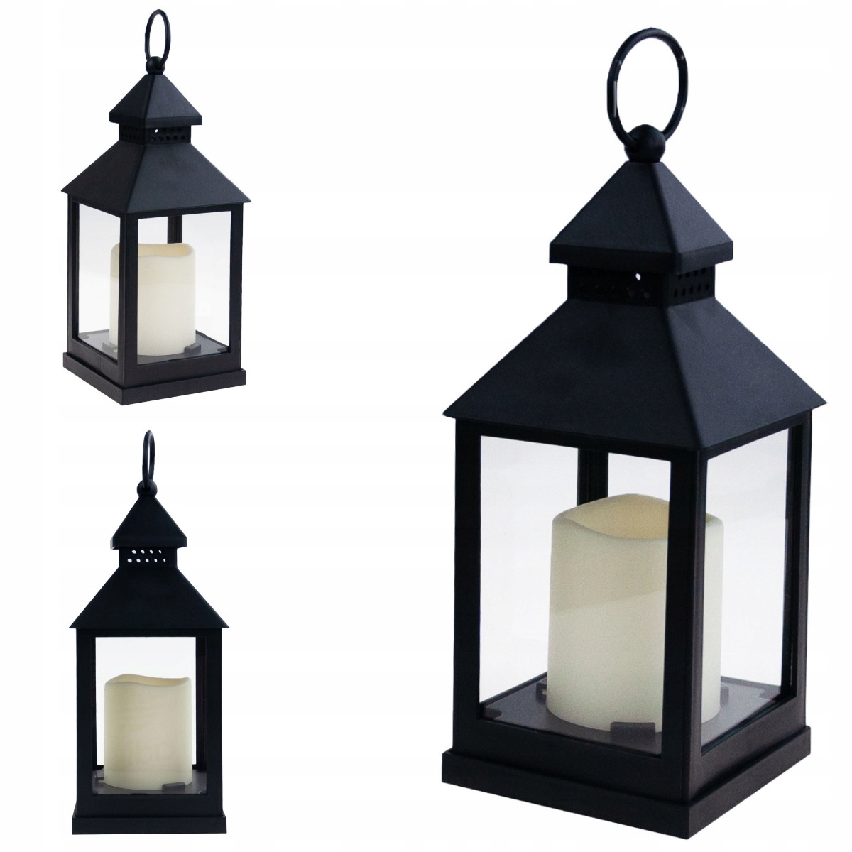 

Lampion latarnia Led czarny do domu ogrodu roraty