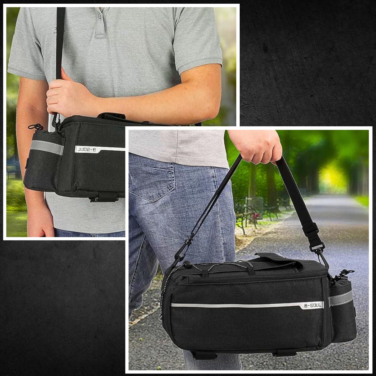 TORBA ROWEROWA TERMICZNA NA BAGAŻNIK ROWER SAKWA ODBLASKOWA KUFER 10L BIDON Model ZR37