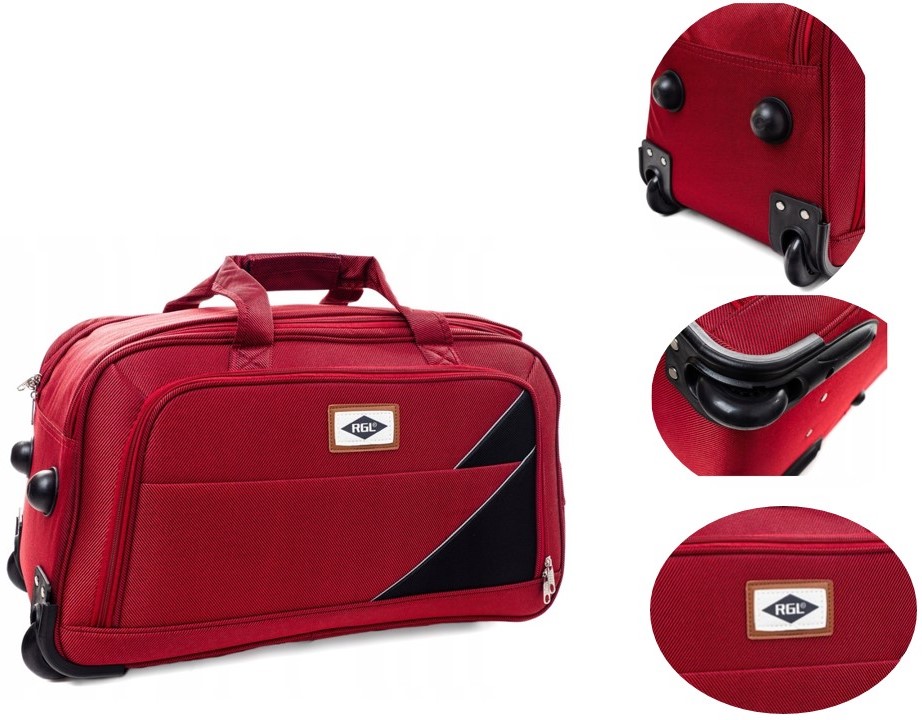 Torba Mała Walizka Na 2 Kółkach Podróżna Mocna Codura Rgl Bordowa 30 L