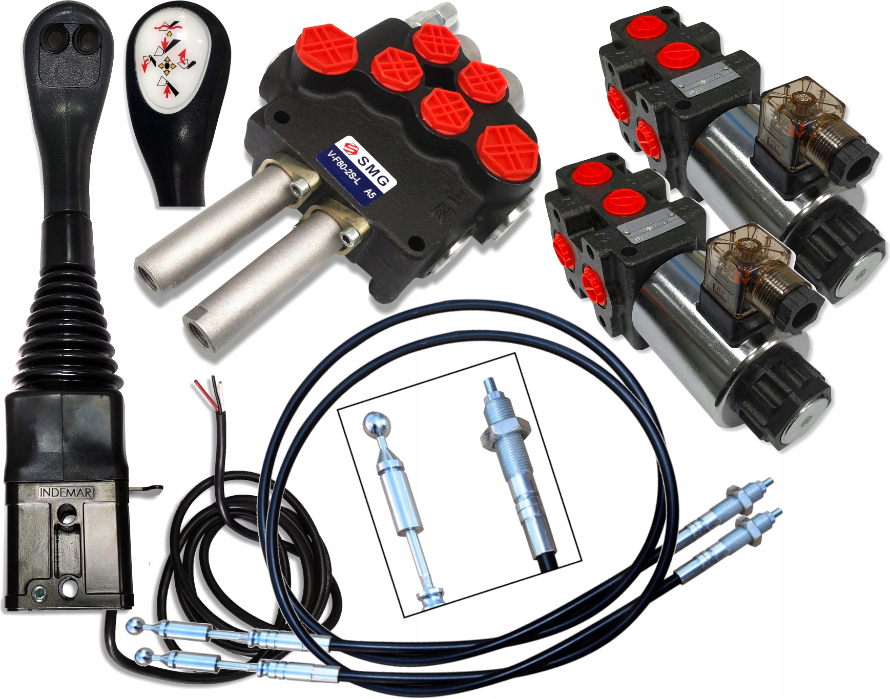 ROZDZIELACZ 80L JOYSTICK 2P ZESTAW 4 SEK DO TURA