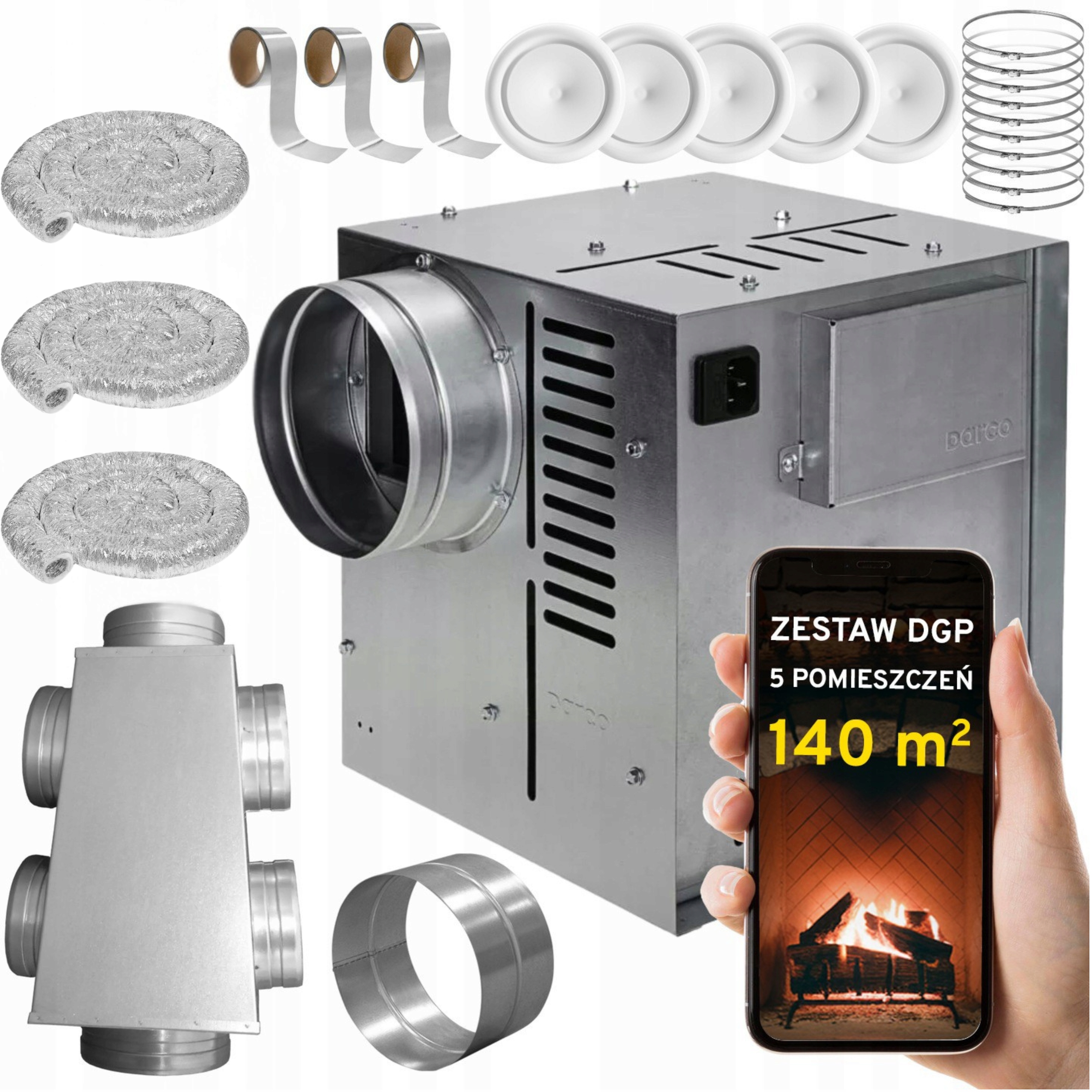 Komínová Turbína Ventilátor Komínový Set Dgp 5 miestností 140 m2