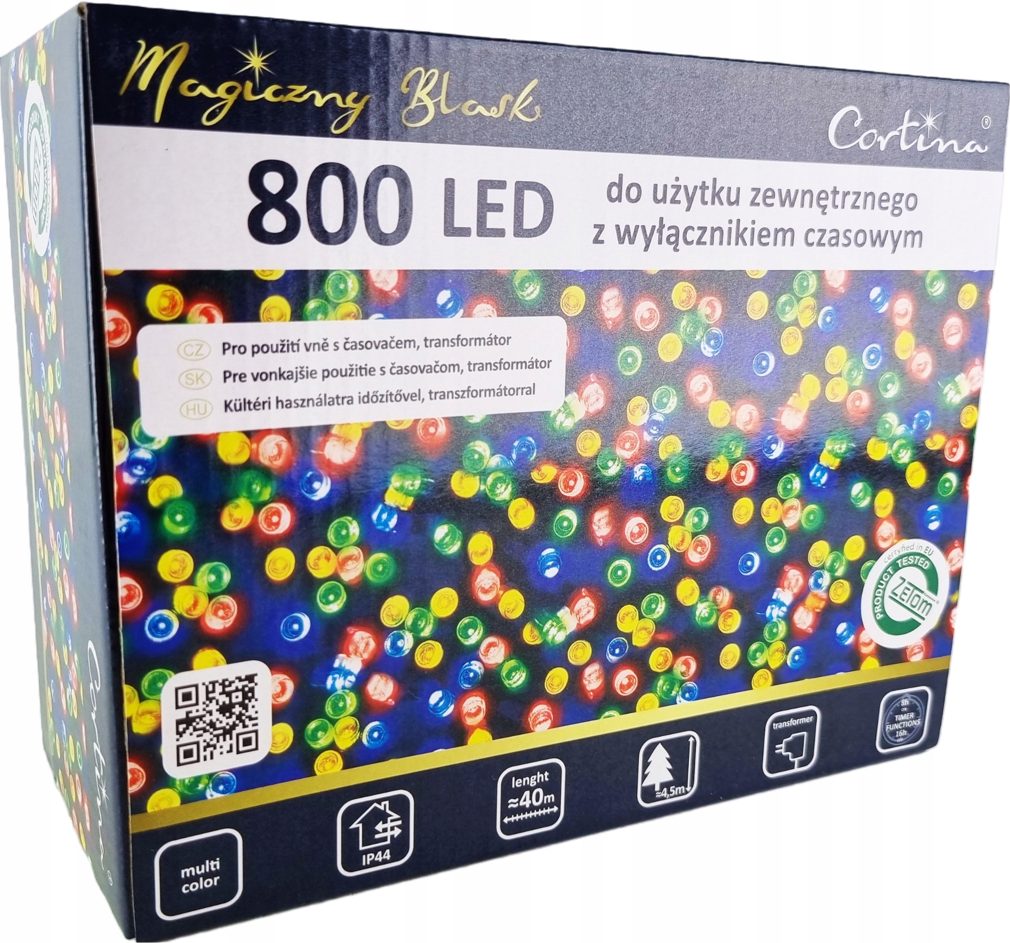 LAMPKI CHOINKOWE 800 LED TIMER ATEST ZEWNĘTRZNE Kod producenta Lampki 800 + Timer GRUBA WTYCZKA