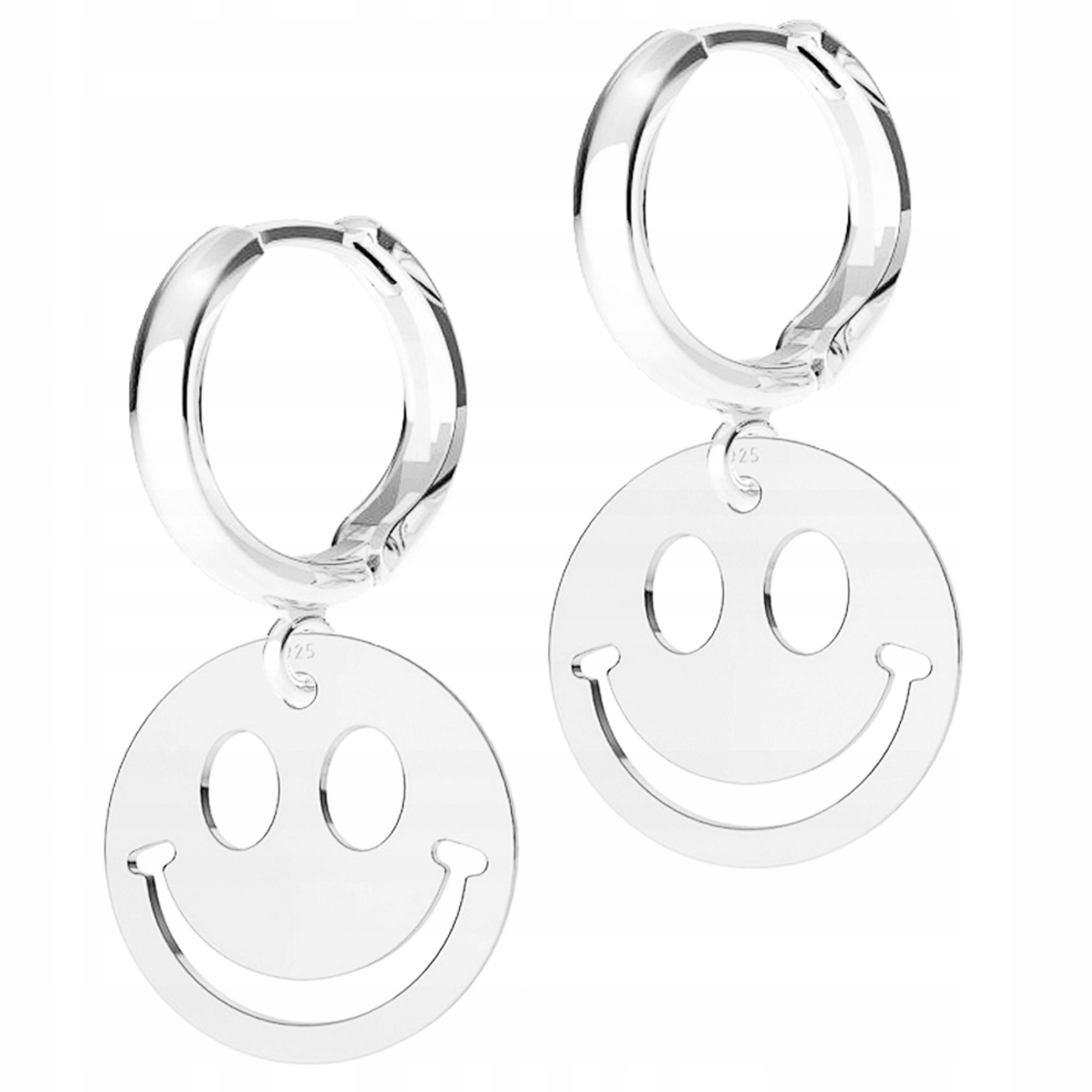 Stříbrné Náušnice Emotikony Emoji Plech Smajlík Úsměv Smile Stříbro 925