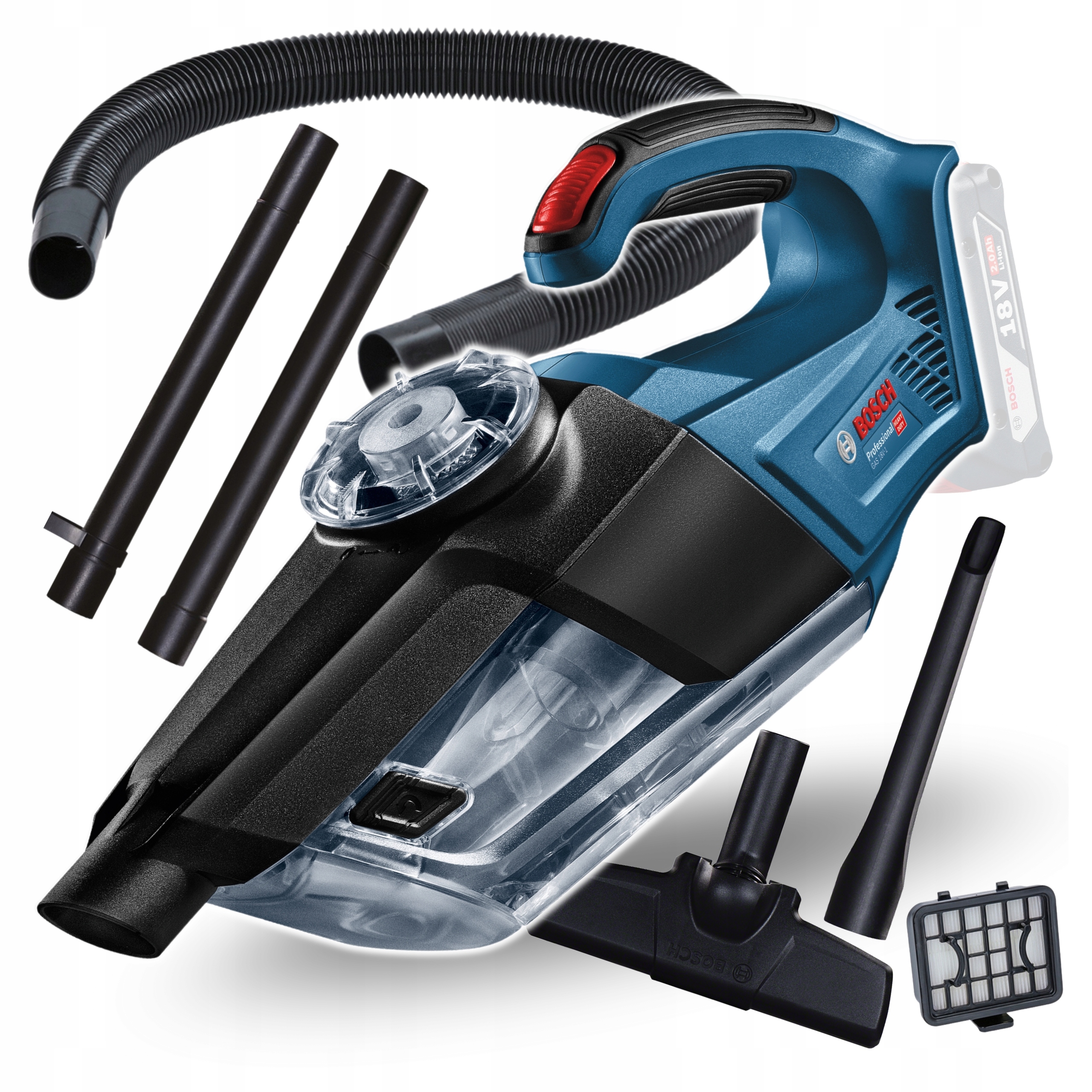 Bosch Professional Gas 18V-1 Odkurzacz przemysłowy 0,7L i 18V 06019C6200
