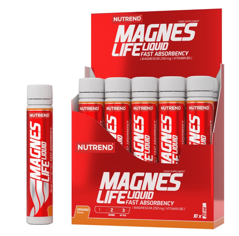 10x Magnez B6 w Płynie Shot Szot Pomarańczowy Nutrend Magneslife Skurcze