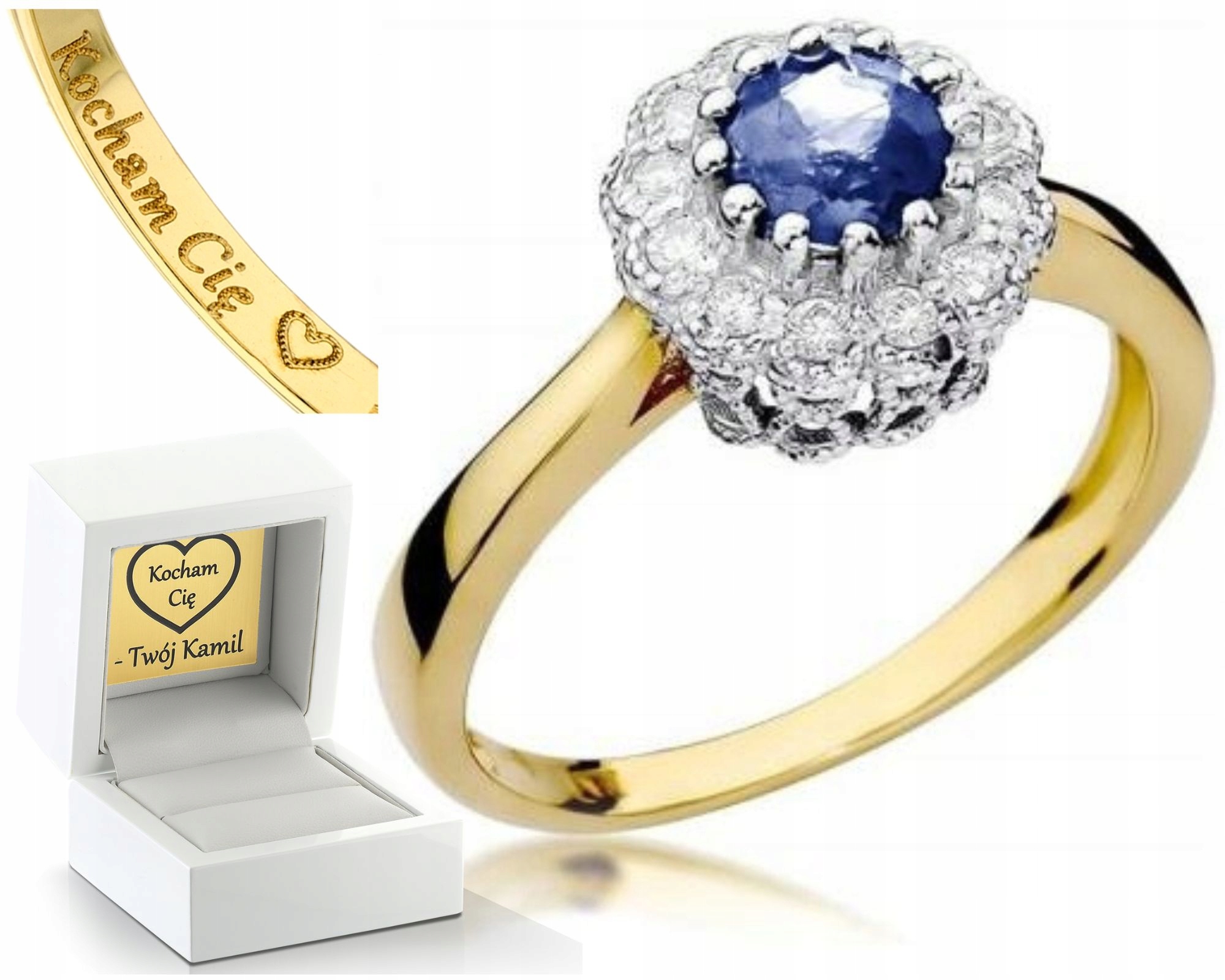 Zlatý Prstýnek S Tanzanitem A Brilianty 0,585