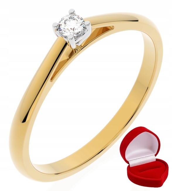 Zlatý Prstýnek 585 14k Diamant Lab Brylant 0,06 ct R23