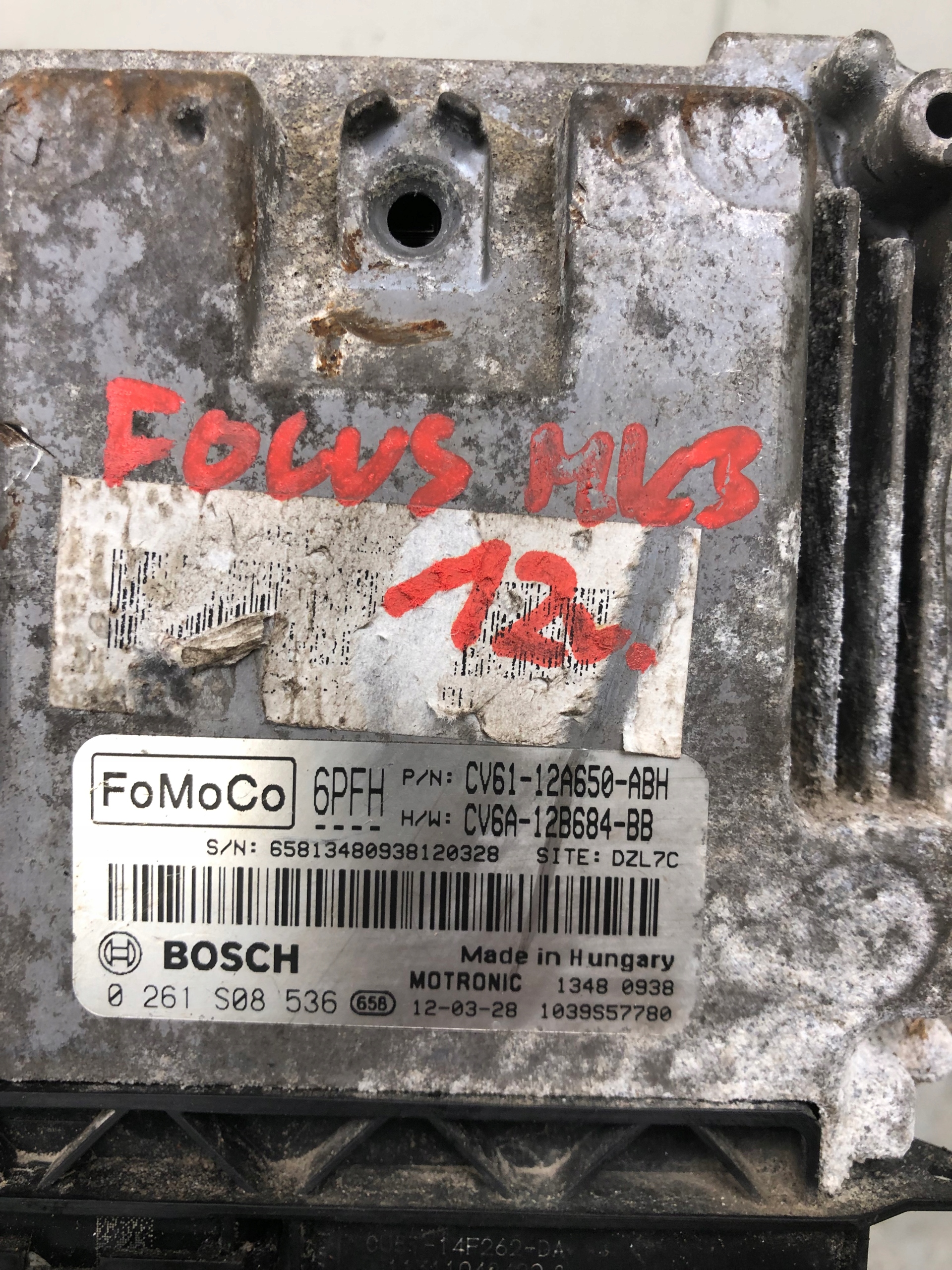computer Motore FORD FOCUS MK3 1.0 ECOBOOST CV61-12A650-ABH