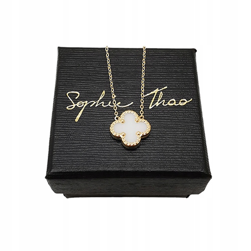 Zlatý náhrdelník s mléčným jetelem Sample585 Dárek pro ni