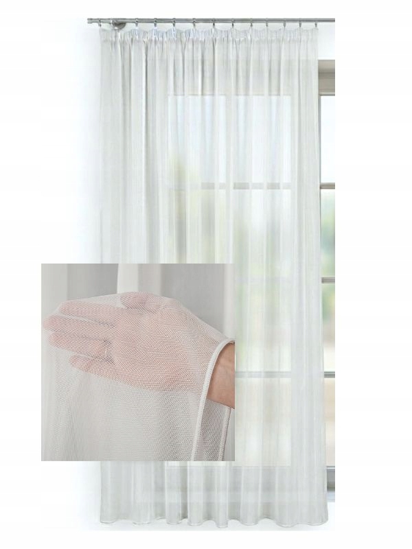 Záclona Bílá Jedle Módní Elegantní Do Salonu Hotelu s Páskou Š240x200