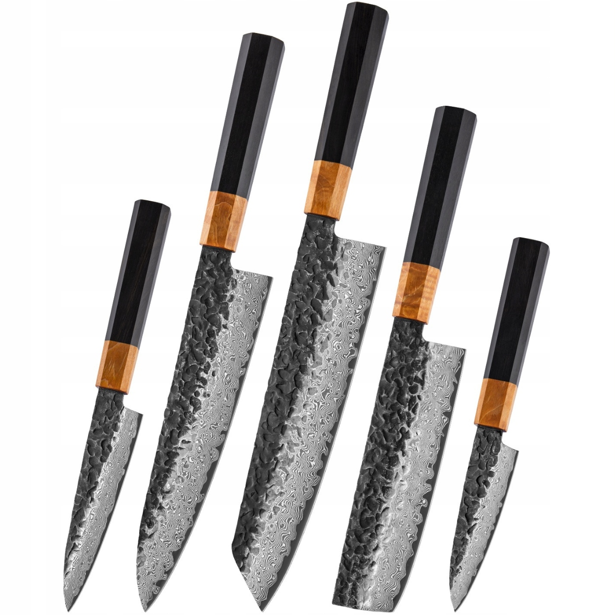 Sada damaškových kuchynských nožov Wo 39272 5ks/Tmavo Hnedá KP-39272