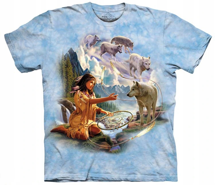 Pánske batikované tričko The Mountain Wolf Spirit S