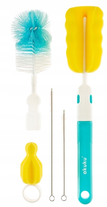 AKUKU 5x SZCZOTKA gąbka do butelka smoczek rurka