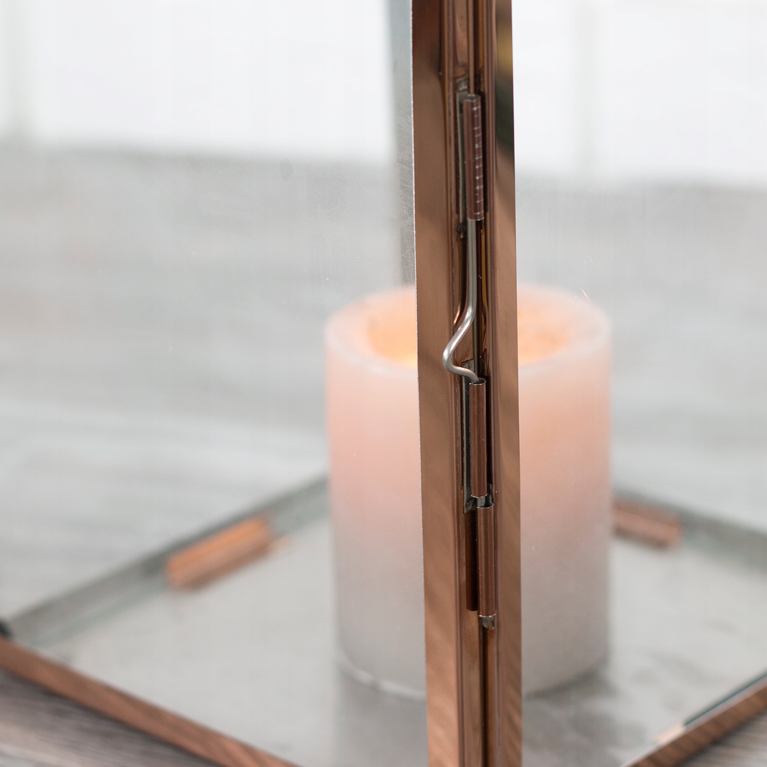 LAMPION ROSE GOLD metal / szkło wys. 45cm Kod producenta 9942-1