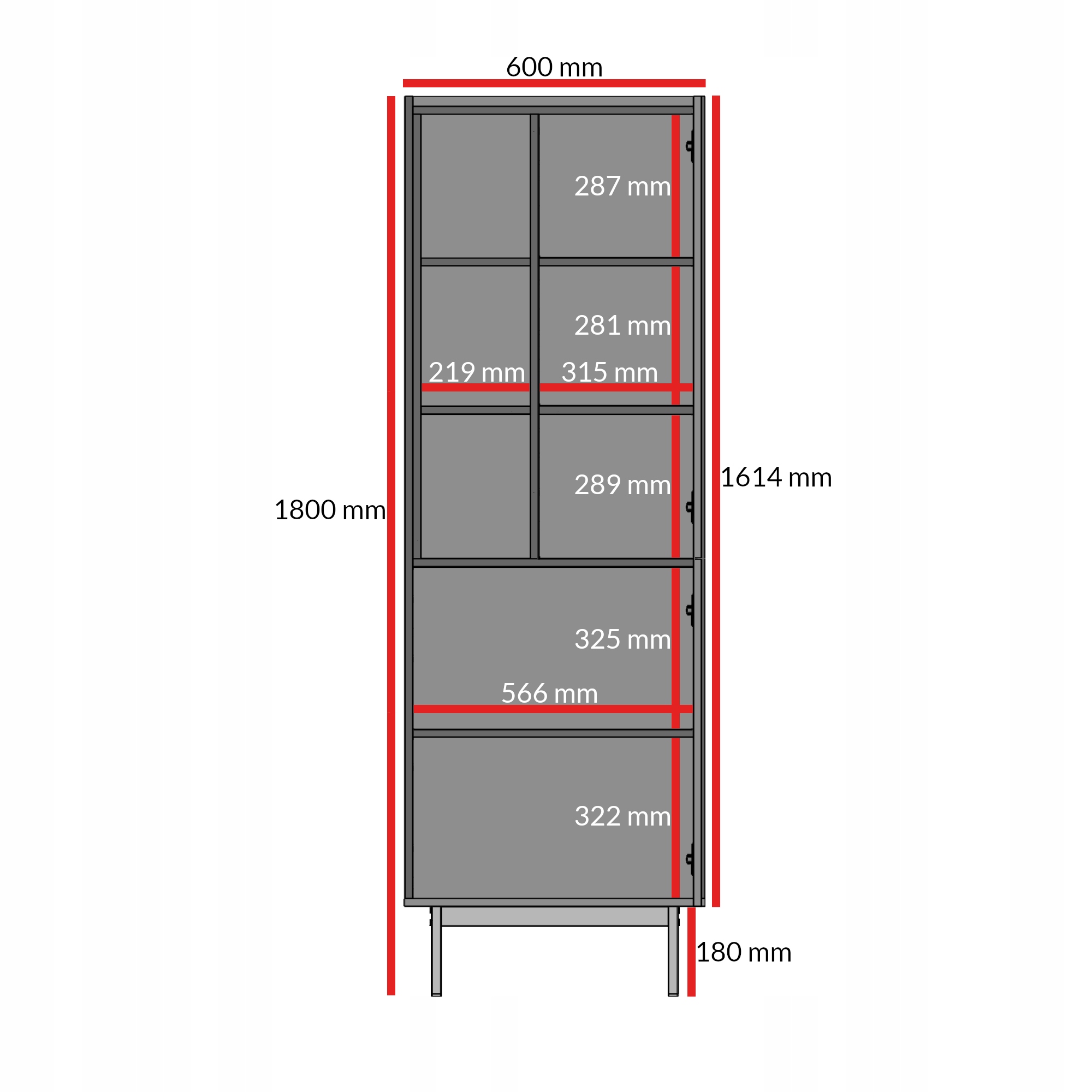 Regał prawostronny z drzwiami uchylnymi Noel 60 Kaszmir / Dąb Cremona