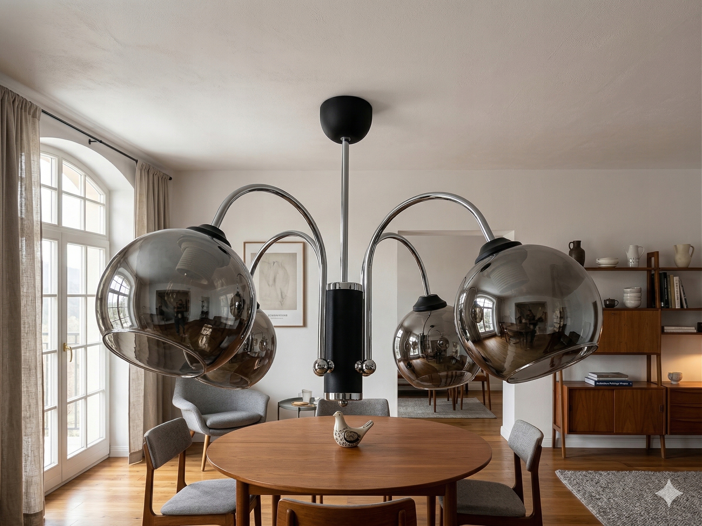 Euro-Lamp Stropná lampa Alva 4 čierna Chrómové tienidlo 4X60W Výrobca