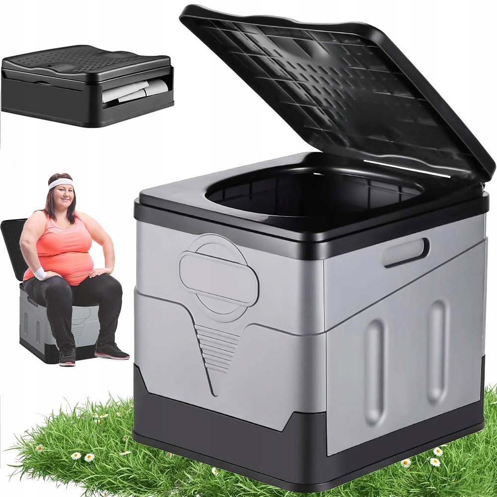 Przenośna Składana Toaleta Turystyczna Na Kemping 20L Na Zewnątrz Podróż