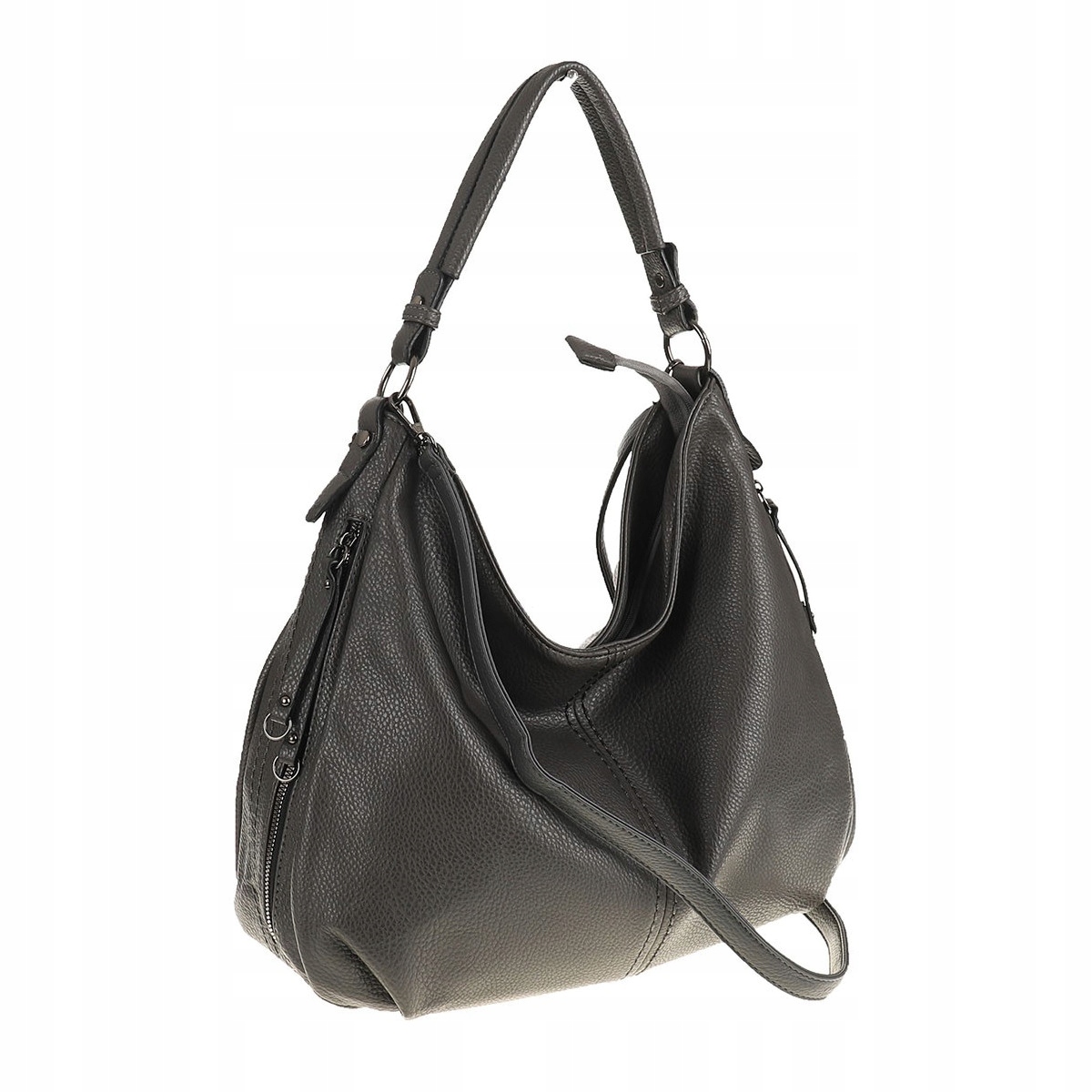 Torebka Damska Shopper Modna Duża Listonoszka Worek na Ramię LH2503 Szara