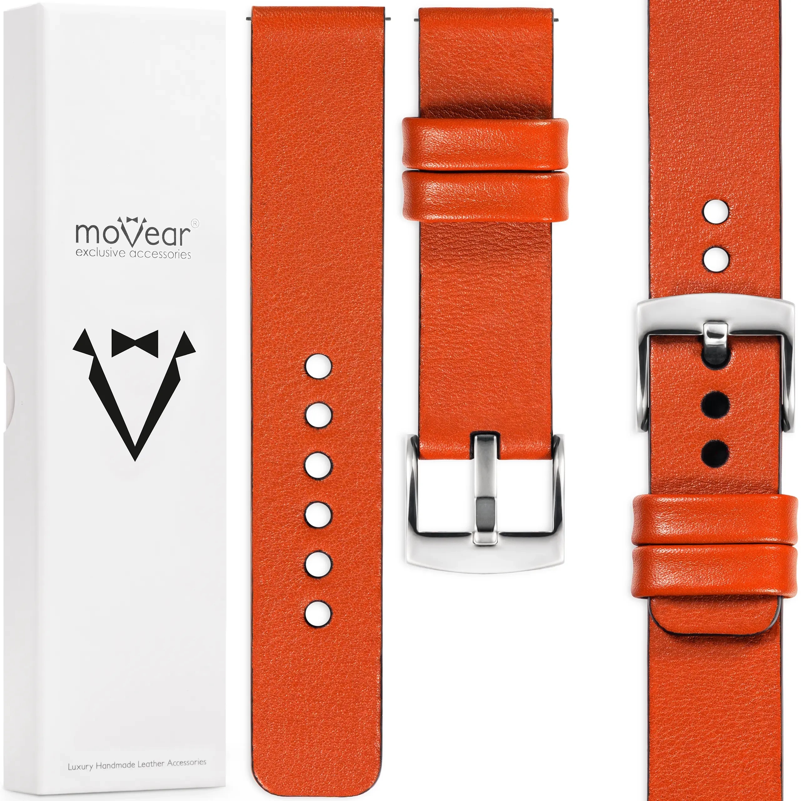 Exkluzivní řemínek 26 mm pro prémiové ruční hodinky Movear Oranžový