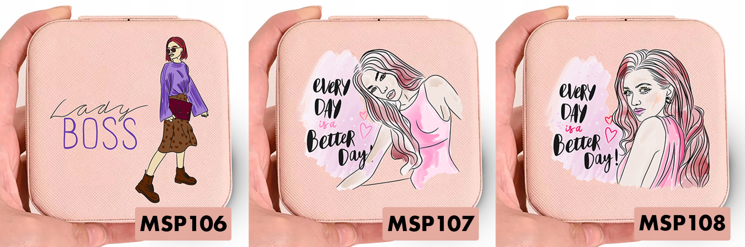 Pudełko Szkatułka Biżuterię Róż JUST GIRL BOSS Wz Wysokość 5 cm