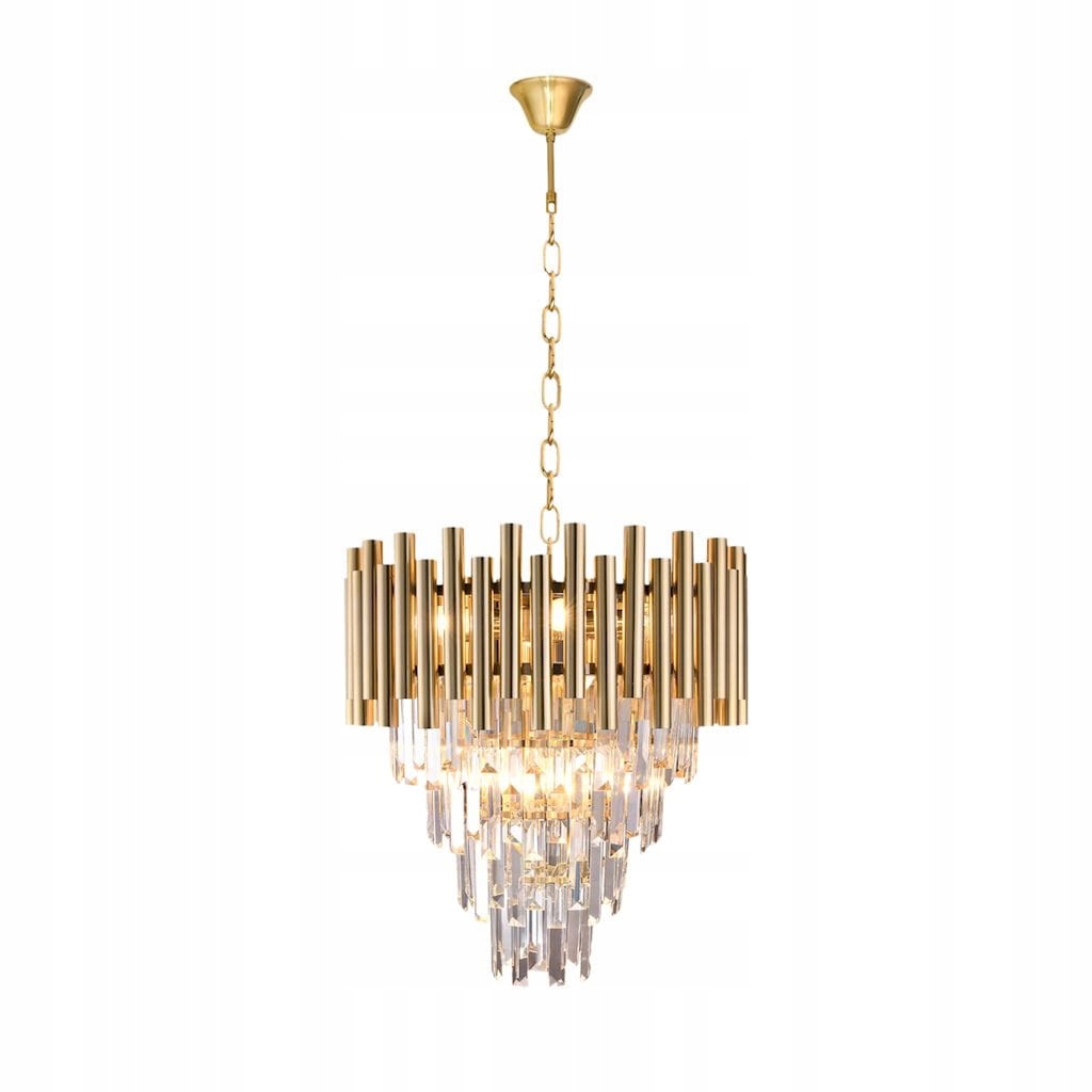 Závesná lampa glamour krištáľová zlatá Milagro