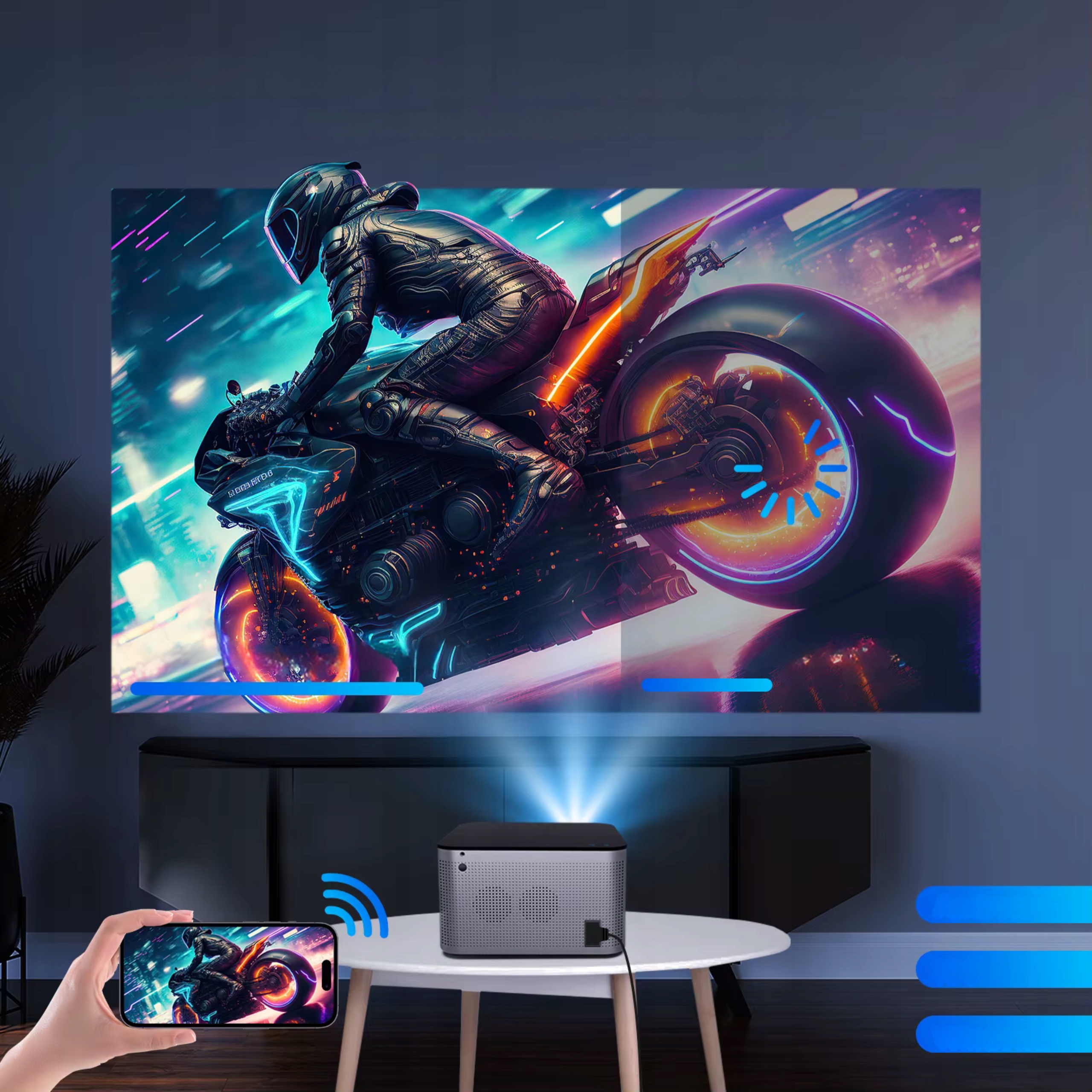 PROJEKTOR LED RZUTNIK 4K ANDROID NETFLIX MAGCUBIC HY350 PRO FULL HD WIFI Stan opakowania oryginalne