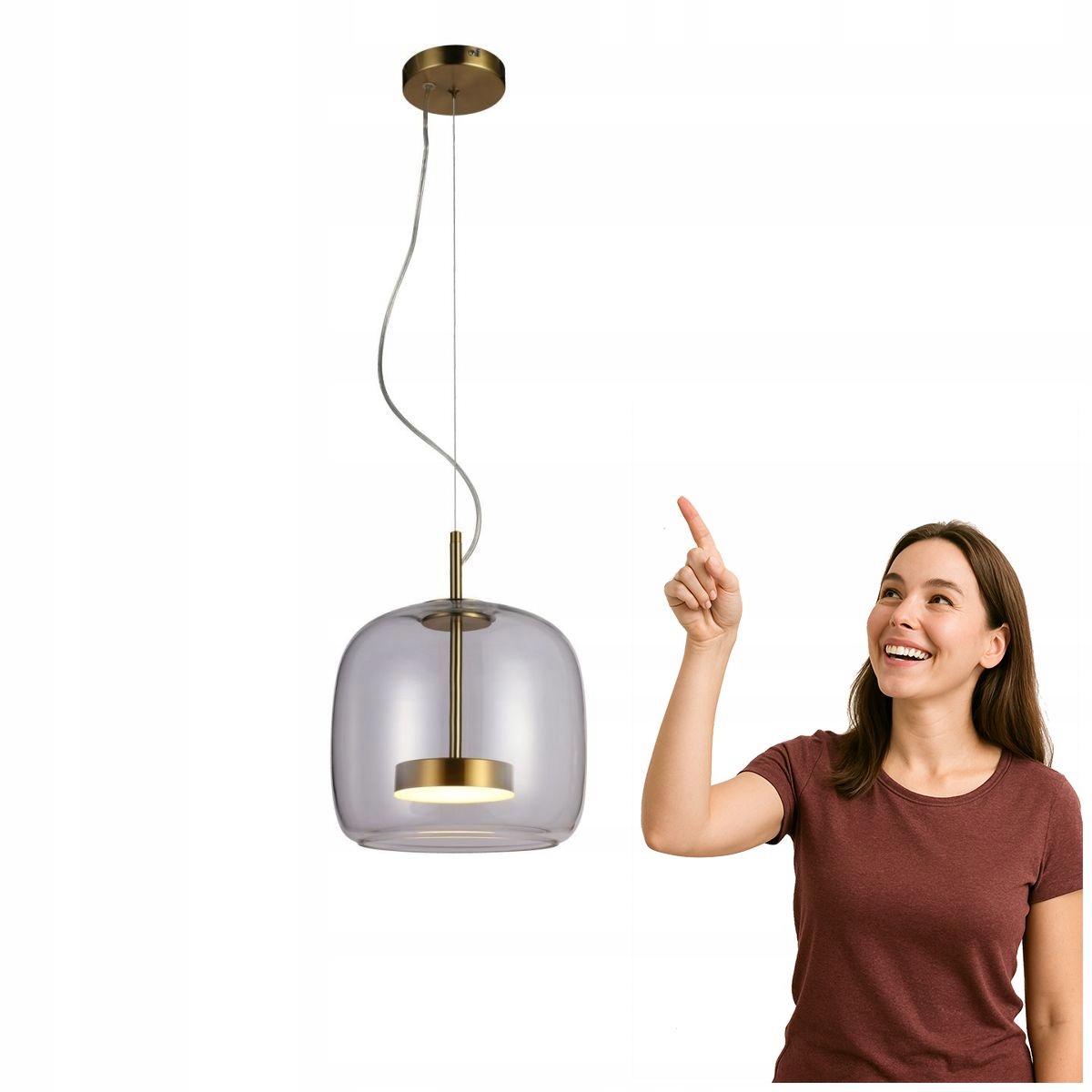 Závesná Led lampa 10W Caste PND-17760A-BRSS-CL Italux