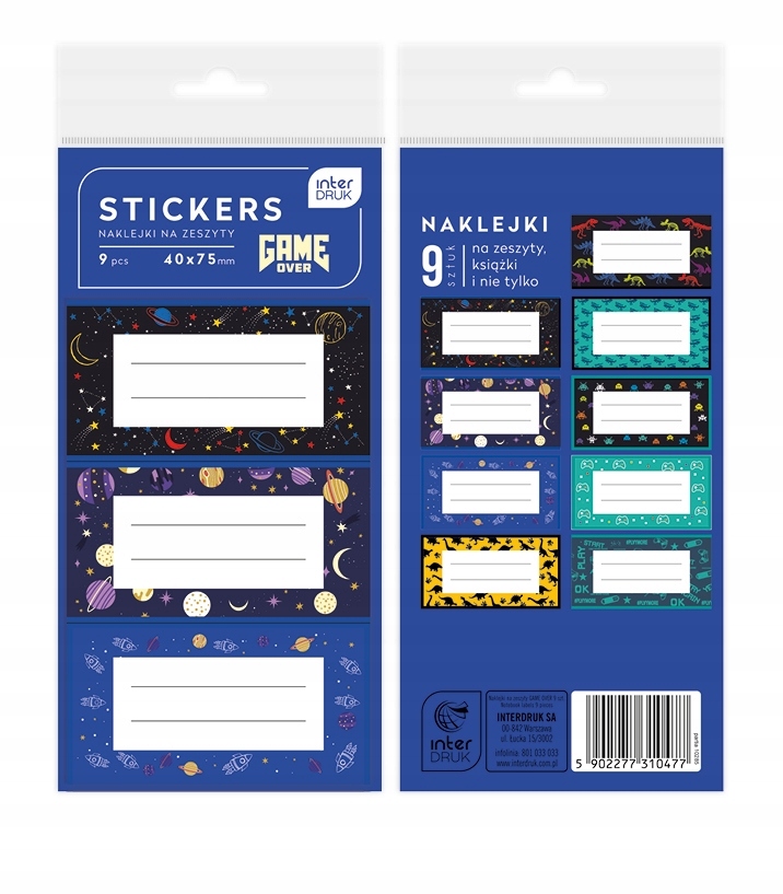 NAKLEJKI NA ZESZYTY 9 SZTUK GIRLS INTERDRUK