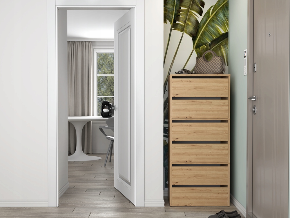 SZAFKA NA BUTY REGAŁ KOMODA SŁUPEK STOJAK NA OBUWIE MEBLE DĄB ARTISAN 60 cm Wysokość mebla 44 cm