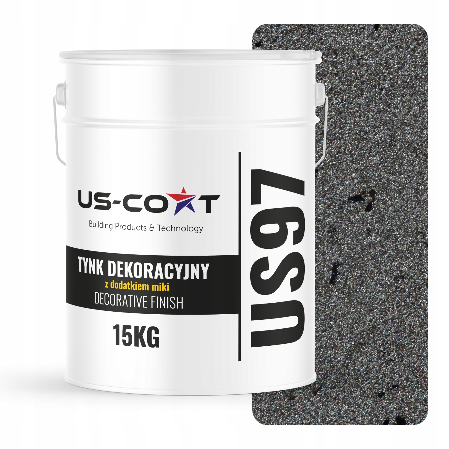 Dekorativní Omítka Barva Tmavě Šedá S Černou Mikou D915 15kg Premium