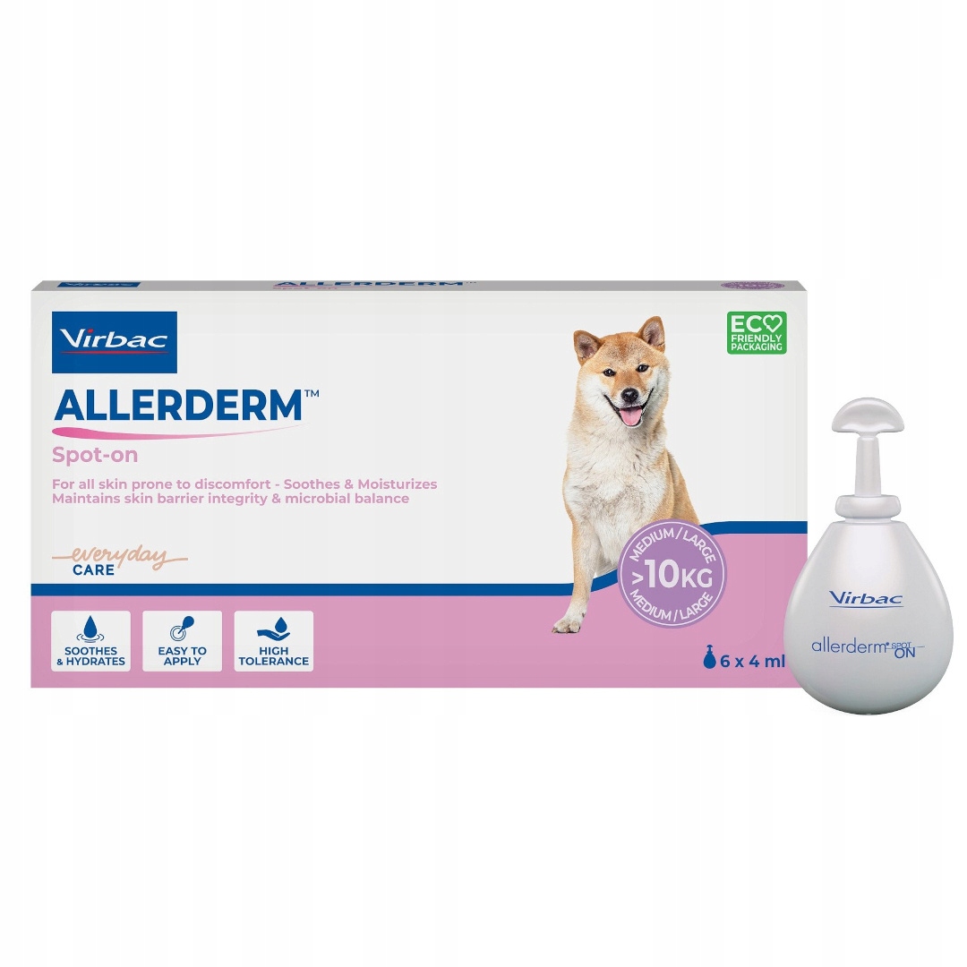 Virbac Allerderm Spot-on 6x4 ml Emolient pro psy Regenerace kožní bariéry