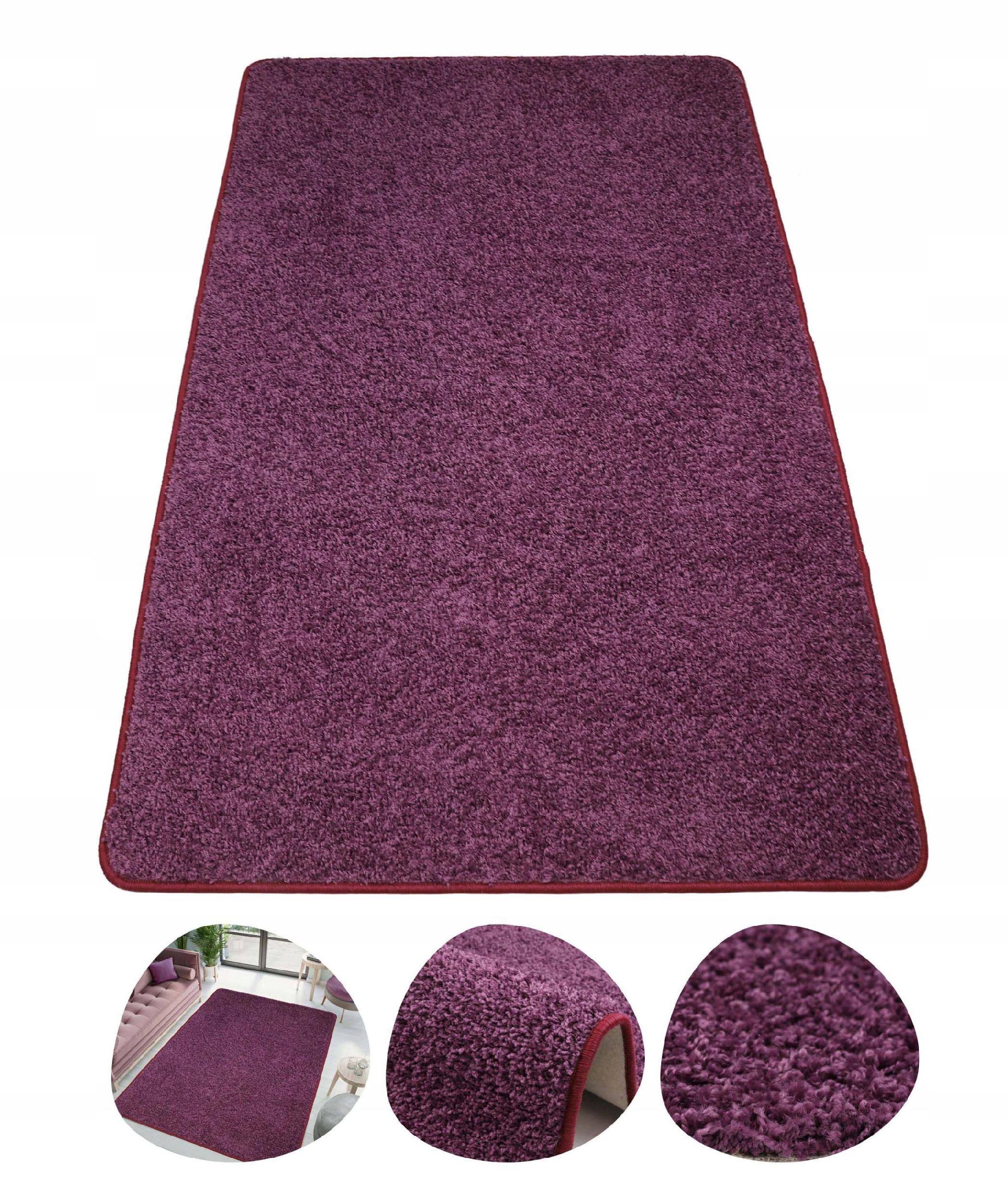Koberec Měkký Shaggy Fialový Do Obývacího Pokoje, Ložnice Tampa 150 x 150 cm
