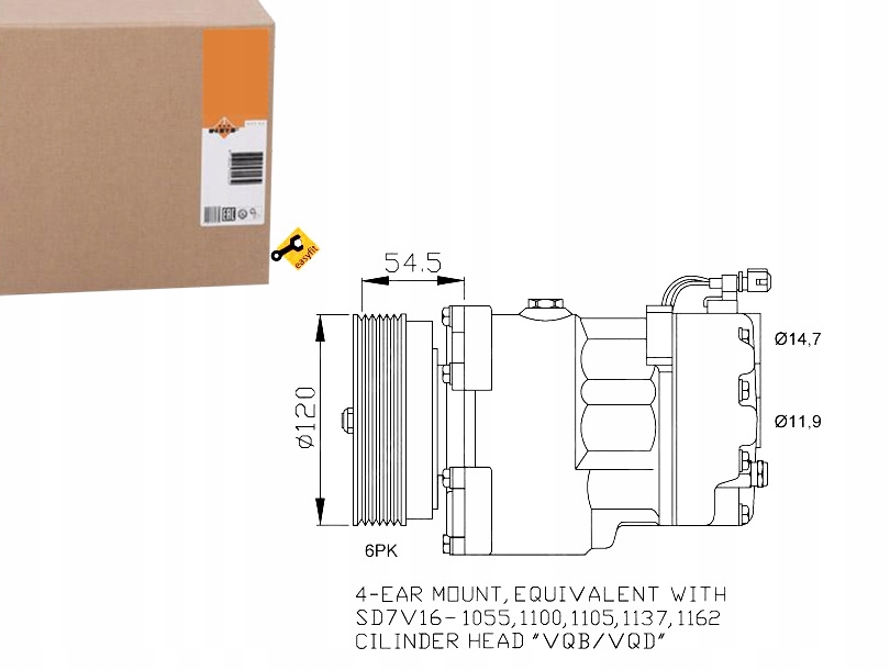 NRF32033 Kompresor Klimatizace Vw SD7V16 Golf/sha Asistent řidiče #33