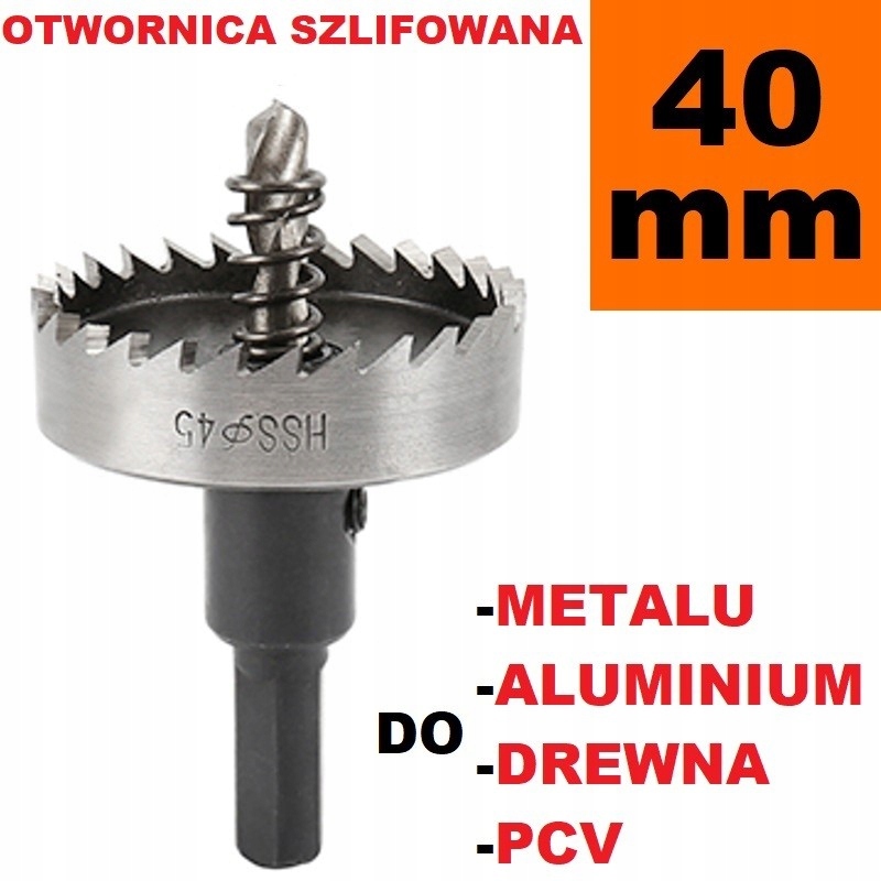 

Otwornica szlifowana Hss 40mm, wiertło do metalu