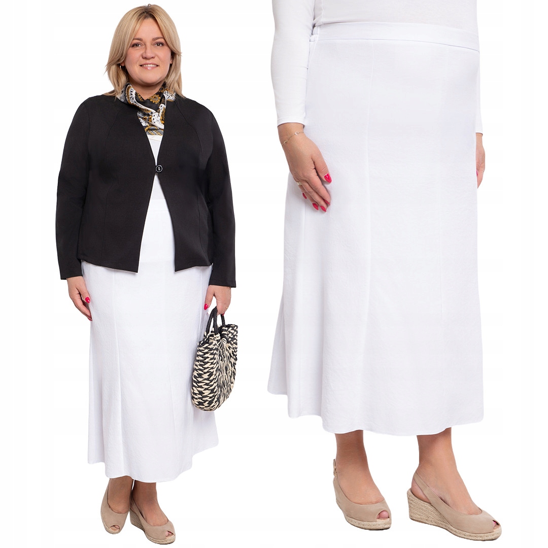 Bílá lněná sukně 54