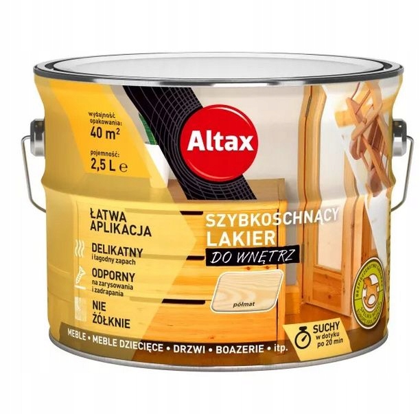 Altax Lakier do Wnętrz 2,5l Bezbarwny Półmat