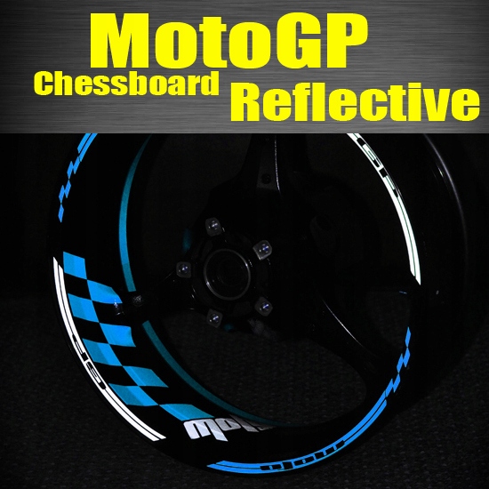 MotoGP Šachovnice Reflexní Samolepky pásky kola okraje pro Suzuki