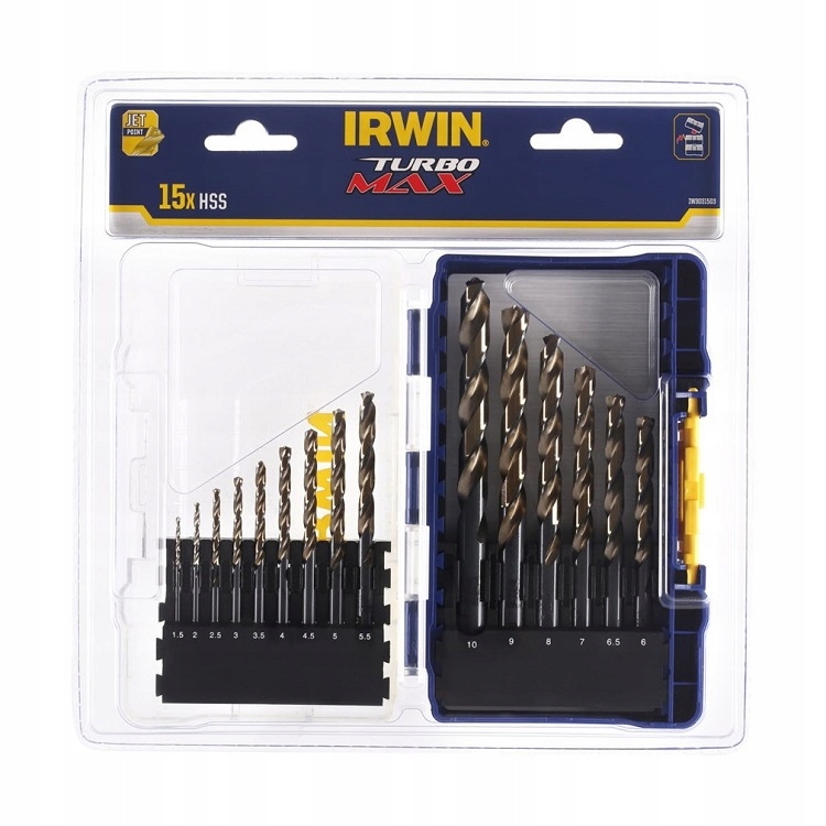 Zestaw wierteł do metalu TURBOMAX IRWIN 15szt.