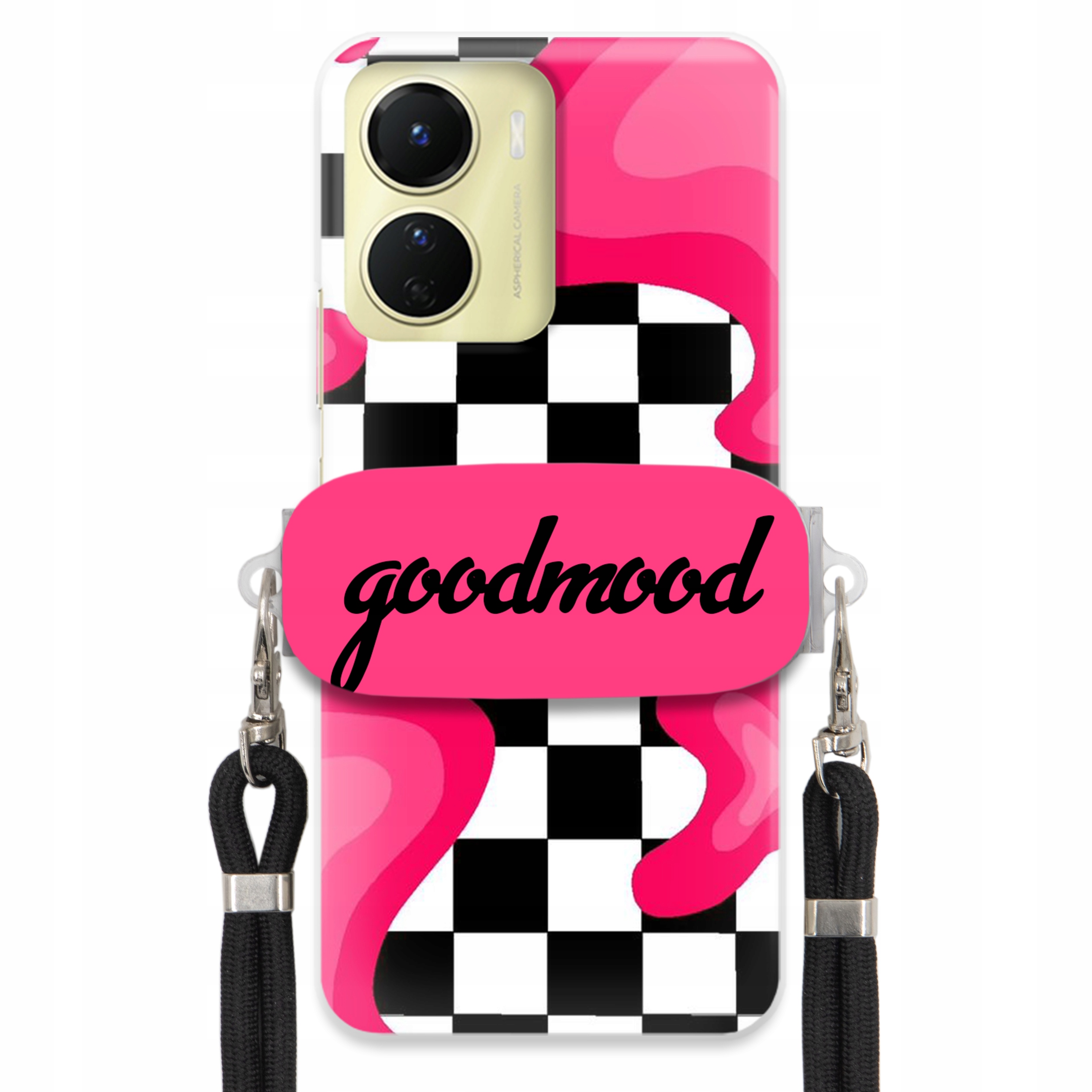 Puzdro Na Vivo Y16 Sada Case Držiak Na Vodítko Čierna Pre Teenagerov Splash