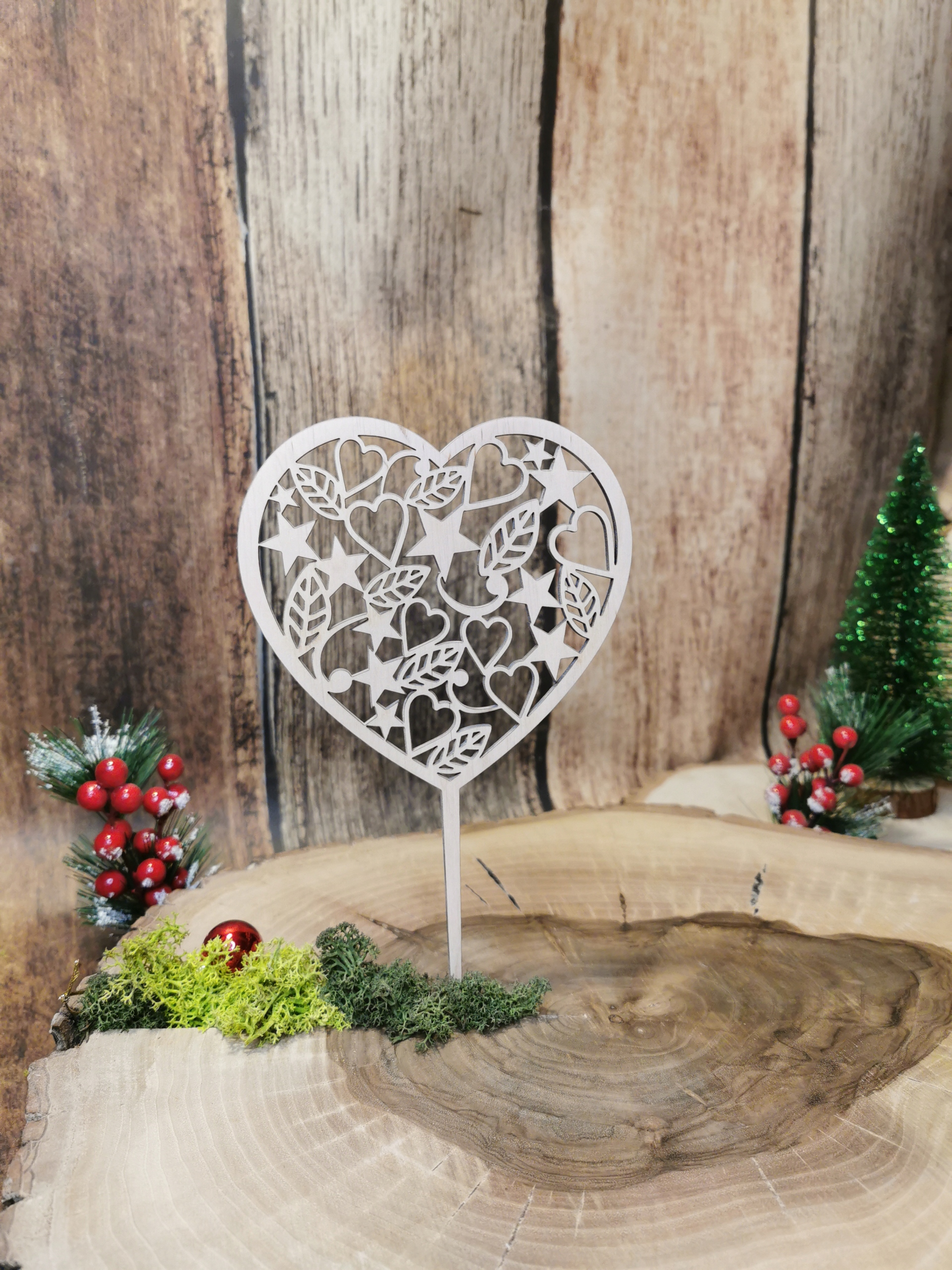 

Topper na tort, dekoracja Serce- miłość