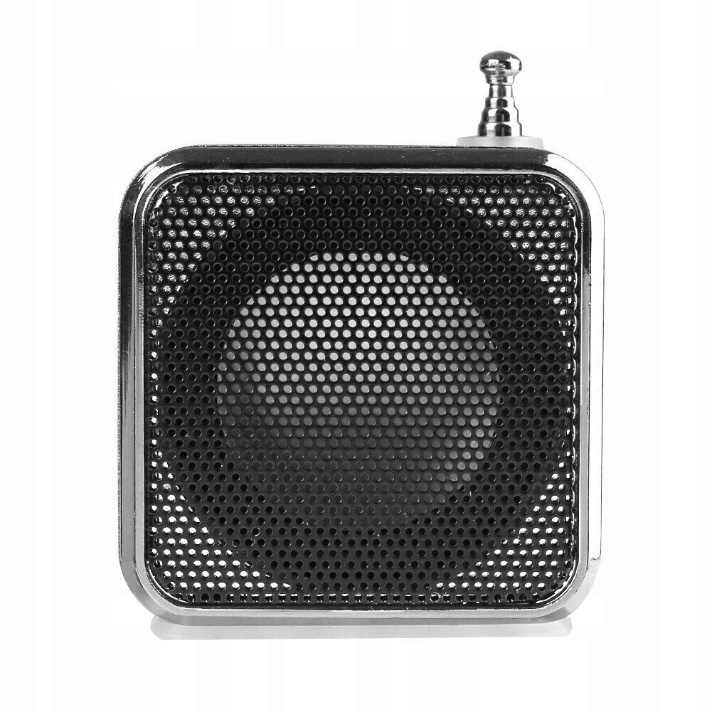 PRZENOŚNE RADIO FM AKUMULATOROWE Z GŁOŚNIKIEM LED SZARE Szerokość produktu 5 cm